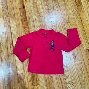 Y2K Mickey & Co. Pink Ribbed Top with Embroidered Mickey